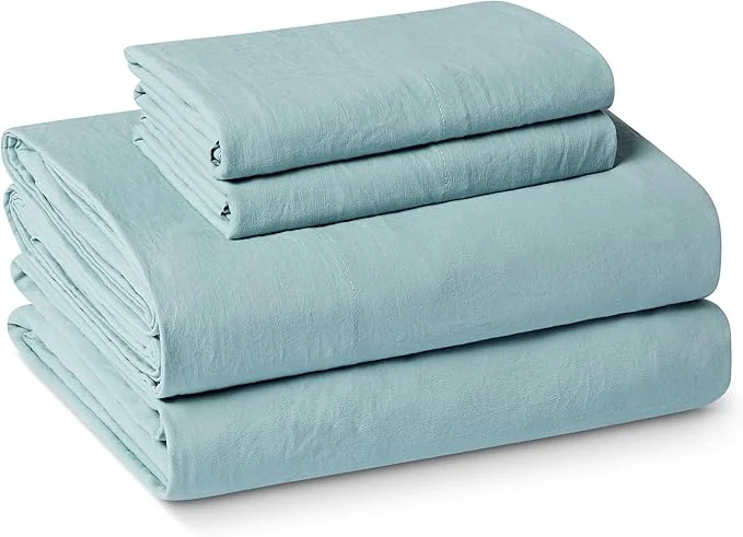 Selected Amazon Basics King Bed Sheet 4-Piece Bedding Set Double Brushed Microfiber Ultra Soft Easy Care Blue Optimized