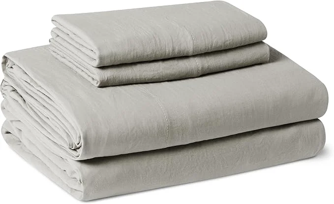 Original Design Amazon Basics Queen Bed Sheet 4-Piece Bedding Set Double Brushed Microfiber Ultra Soft Easy Care Grey Excellent