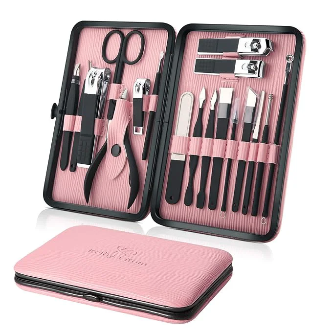 Expertly Made Manicure Set Professional Nail Clippers Kit Pedicure Care Tools- Stainless First-Class