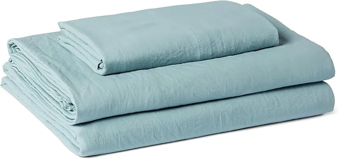 Proven Amazon Basics Twin Bed Sheet 3-Piece Bedding Set Double Brushed Microfiber Ultra Soft Easy Care Blue Classic