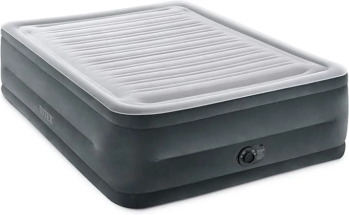 Trusted Intex 64417ED 22in Queen Dura-Beam Comfort Plush High-Rise Inflatable Air Mattress with Built in Pump for Travel and Camping 600lb Weight Capacity Professional