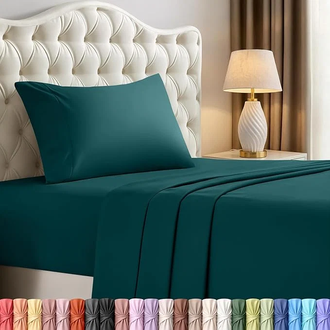 Exceptional Utopia Bedding Twin Sheet Set – 3 Piece Bed Sheets for Twin Size Bed Soft and Breathable Microfiber Includes 1 Fitted Sheet 1 Flat Sheet and 1 Pillowcase Teal Green Effective