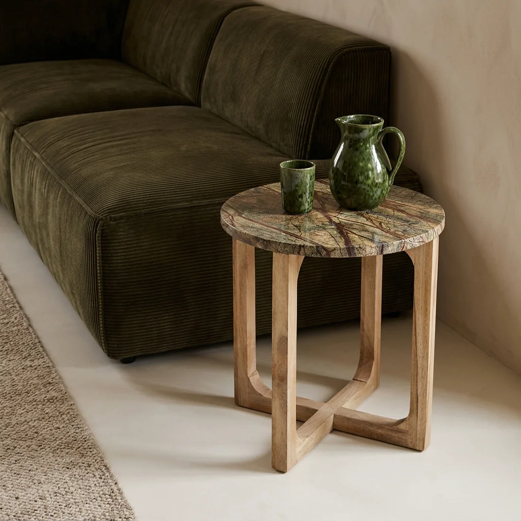 Durable Marble side table round 8216 Bizar 8217 Ø50 cm Fine