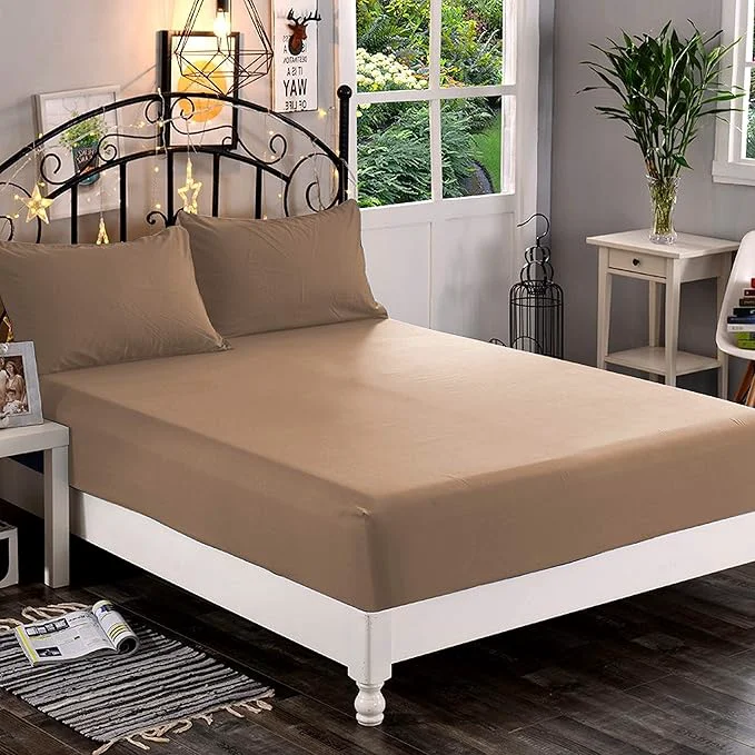 Official Elegant Comfort 1500 Premium Hotel Quality 1-Piece Fitted Sheet Softest Quality Microfiber – Deep Pocket up to 16 inch Wrinkle and Fade Resistant California King Taupe High-Quality