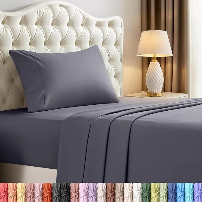 Elegant Utopia Bedding Twin XL Sheets – 3 Piece Bedding – Brushed Microfiber – Shrinkage and Fade Resistant – Easy Care Twin Extra Long Grey Modern