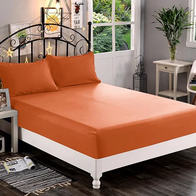 Modern Elegant Comfort 1500 Premium Hotel Quality 1-Piece Fitted Sheet Softest Quality Microfiber-Deep Pocket up to 16 inch Wrinkle and Fade Resistant Twin Twin XL Coral Elite