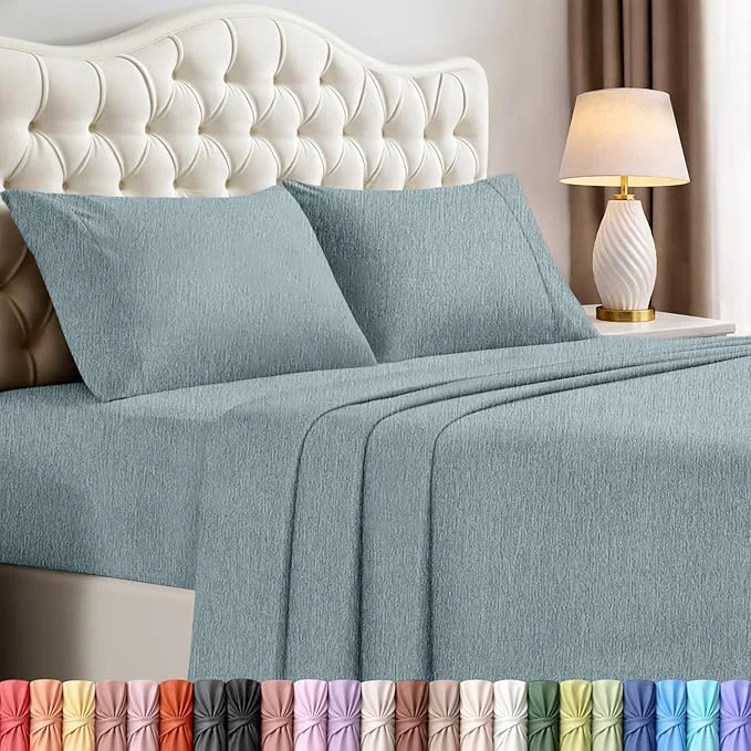 Powerful Utopia Bedding Queen Size Sheet Set – 4 Piece Bed Sheets Soft and Breathable Microfiber Includes 1 Fitted Sheet 1 Flat Sheet and 2 Pillowcases – Oeko Tex Heather Grey Original