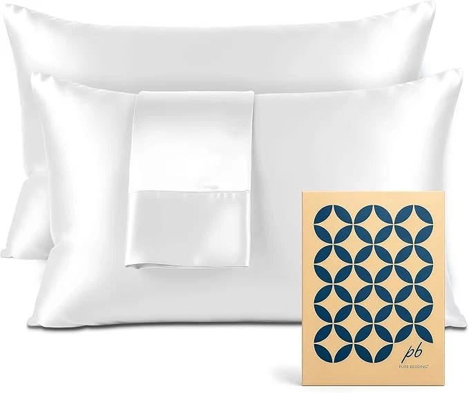 Breathable Satin Pillowcase 2 Pack – Queen Size 20 quot x30 quot White – Silky Pillow Cases for Hair and Skin – Satin Pillow Covers with Envelope Closure – Extra Soft Premium Microfiber Safe