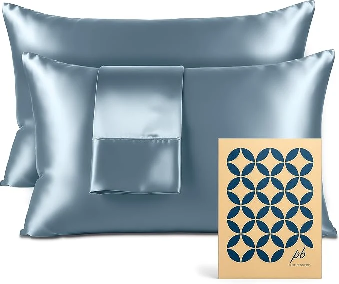 Smooth Satin Pillowcase 2 Pack – Queen Size 20 quot x30 quot SkyBlue – Silky Pillow Cases for Hair and Skin – Satin Pillow Covers with Envelope Closure – Extra Soft Premium Microfiber Dependable