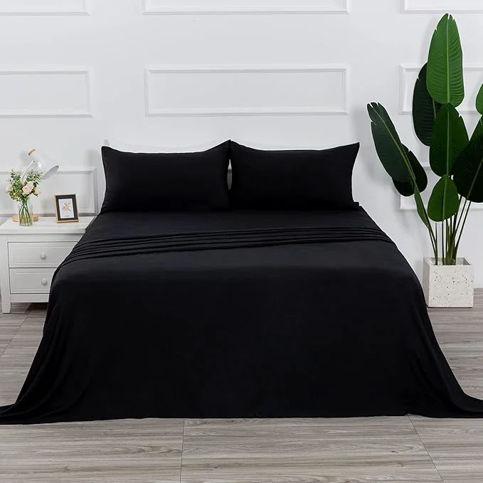 Flexible Twin Size Sheet Set – 3 Piece Set Twin Black Super Soft Brushed Microfiber 1800 Luxury Bedding Deep Pockets amp Wrinkle Fade Resistant High-Quality