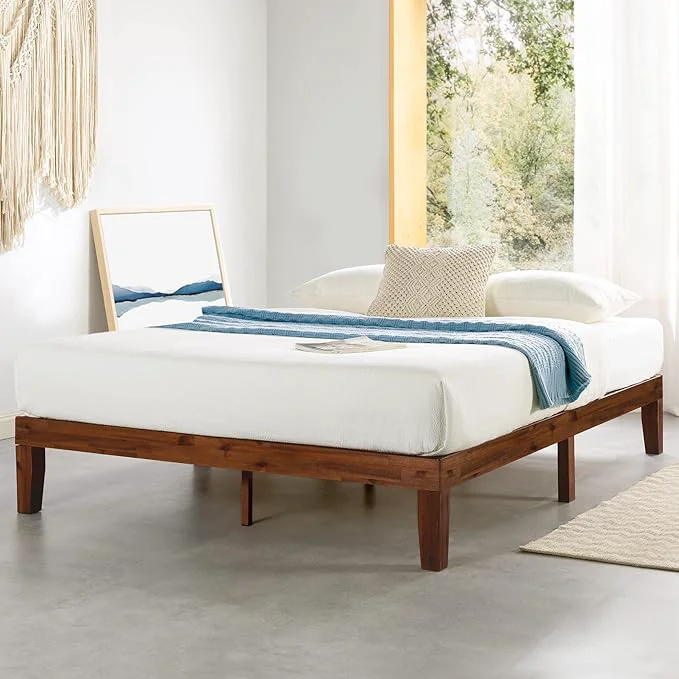 Effective Mellow Naturalista Classic 12-Inch Solid Wood Platform Bed Wooden Slats No Box Spring Needed Easy Assembly Full Espresso Safe