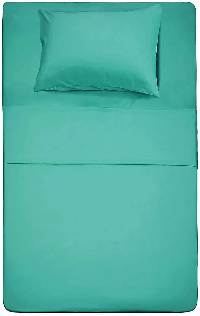 Original Design Season 3 Piece Bed Sheet Set Twin Size Turquoise 1 Flat Sheet 1 Fitted Sheet and 1 Pillow Cases Brushed Microfiber 1800 Luxury Bedding Deep Pockets Extra Soft amp Fade Resistant Environmentally Friendly