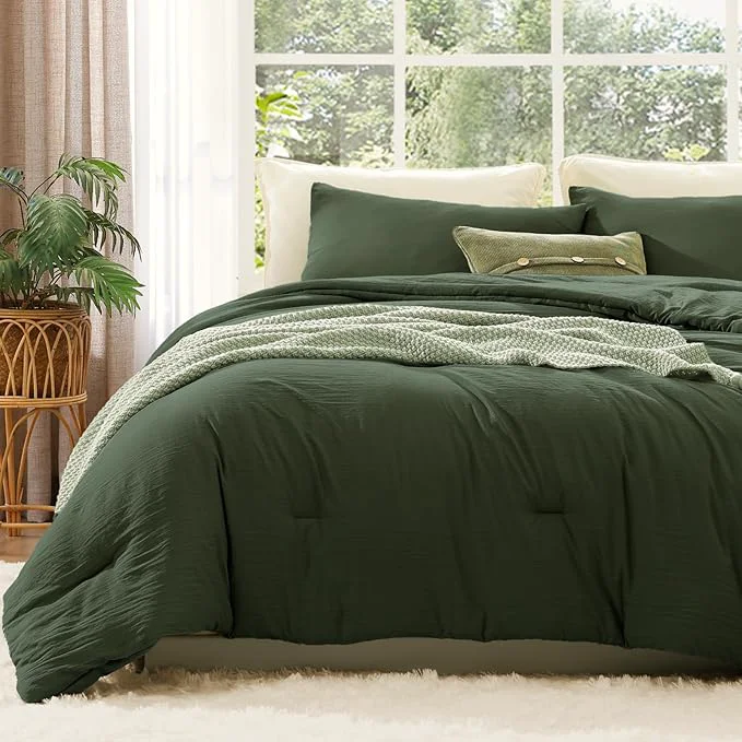 Advanced WRENSONGE King Size Comforter Set – 3 Pieces Deep Forest Comforter Prewashed Soft Lightweight for All Seasons Fluffy Down Comforter King Size with 2 Pillow Shams Reliable