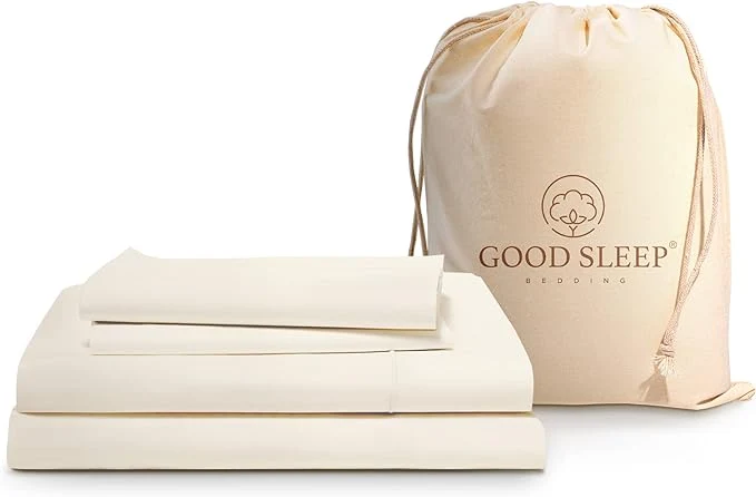Good Sleep Bedding California King Sheets – Egyptian Cotton Sheets California King Size 4Pc Cal King Sheet Set Luxury Sateen Weave 16 quot Deep Pocket California King Bed Sheets – Ivory Expertly Made