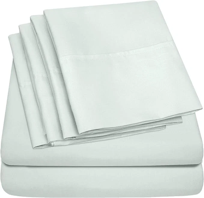 Certified Full Size Bed Sheets – 6 Piece 1500 Supreme Collection Fine Brushed Microfiber Deep Pocket Full Sheet Set Bedding – 2 Extra Pillow Cases Great Value Full Mint Superior