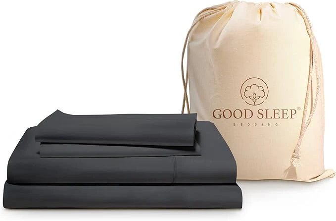 Versatile Good Sleep Bedding King Size Sheets Set Deep Pockets – 4 Pc Egyptian Cotton Fits Upto 16 quot King Size Bed Sheets Set – Dark Grey Dependable