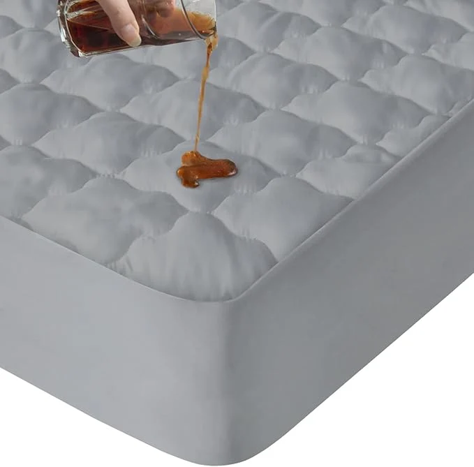 Authentic Full Size Mattress Protector Pad Waterproof Quilted Breathable amp Cooling Full Mattresses Pad Cover Fitted with Deep Pocket Up to 14 quot for Double Bed Gray Casual