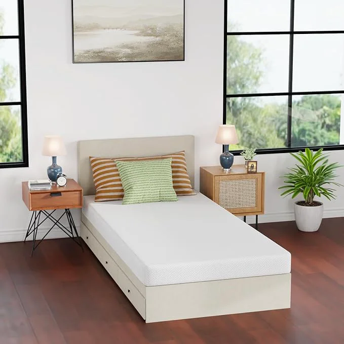 High-Quality FDW 5 Inch Twin XL Mattress Medium Firm Gel Memory Foam Mattress White Bed in a Box CertiPUR-US Pressure Relief Cooling Ventilated Foam Washable Removable Cover Clean
