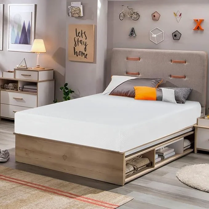Sustainable FDW 5 Inch Twin Mattress Medium Firm Gel Memory Foam Mattress White Bed in a Box CertiPUR-US Pressure Relief Cooling Ventilated Foam Washable Removable Cover Versatile