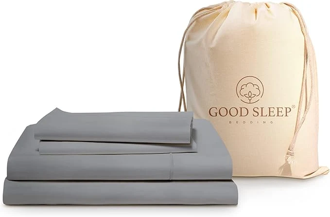 Flexible Good Sleep Bedding Twin XL Sheet Set – Egyptian Cotton XL Twin Sheet Set 4 Pc Extra Long Twin Sheets for Dorm Hotel Sheets 16 quot Deep Pocket Extra Long – Light Grey Sheets Quality