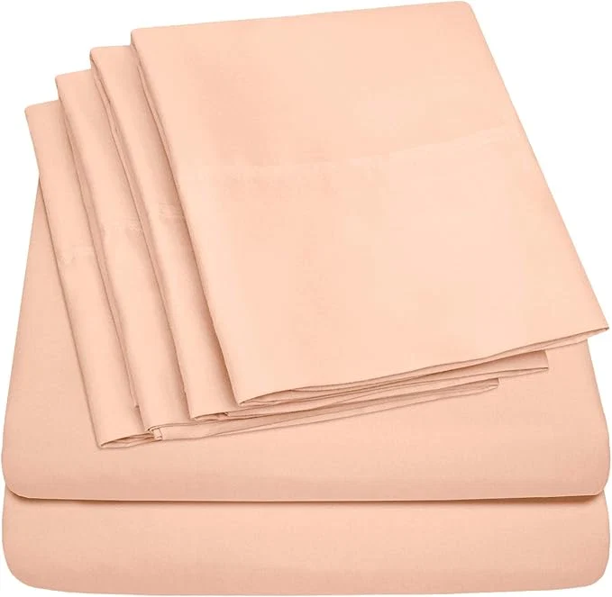 Advanced Twin XL Size Bed Sheets – 4 Piece 1500 Supreme Collection Fine Brushed Microfiber Deep Pocket Twin X-Large Sheet Set Bedding – 1 EXTRA PILLOW CASES GREAT VALUE Twin XL Peach Premium