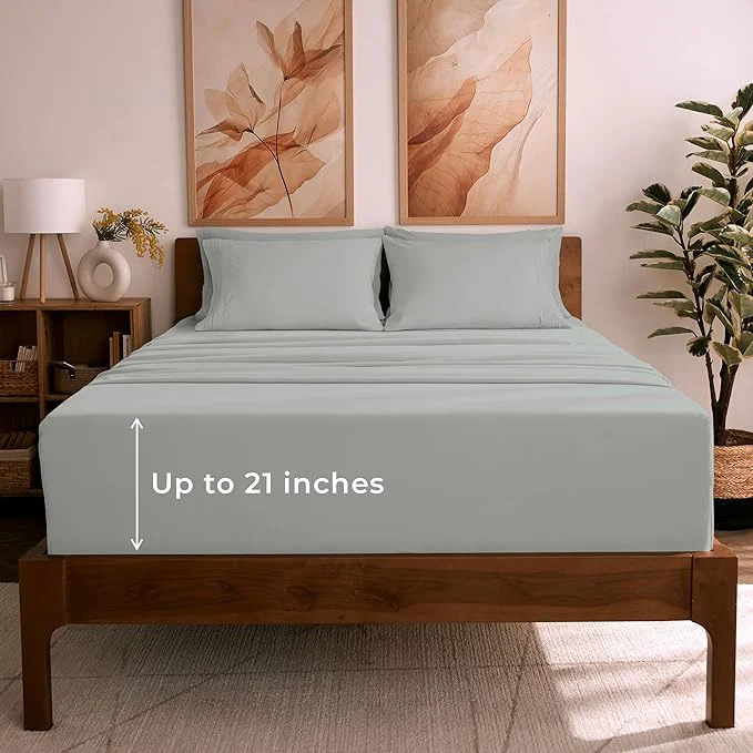Casual Mellanni Queen Sheet Set – 6-Piece Iconic Collection Bedding Including 4 Pillowcases 21-Inch Extra Deep Pocket Easy Care Ultra Soft Cooling Sheets Brushed Microfiber – Spa Mint Stylish