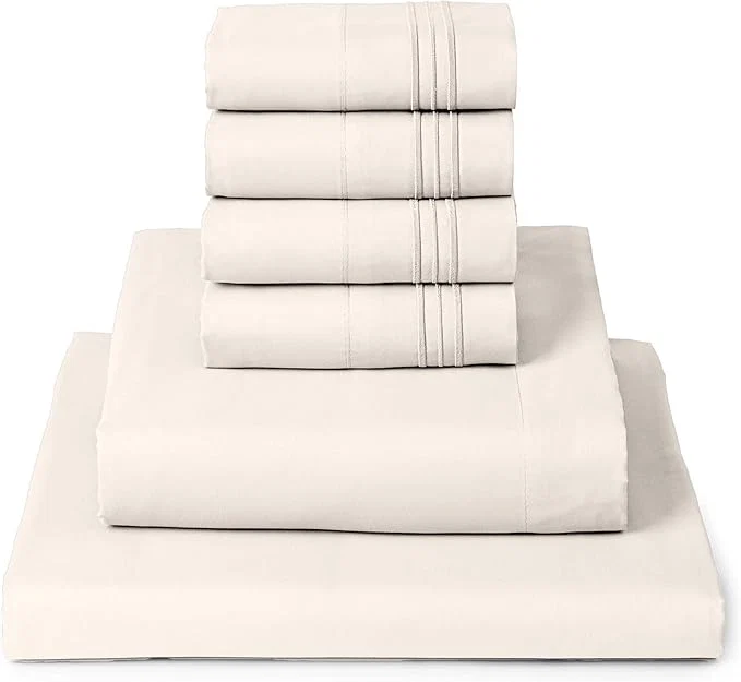 Professional Mellanni Queen Sheet Set – 6-Piece Iconic Collection Bedding Including 4 Pillowcases 16-Inch Deep Pocket Easy Care Extra Soft Cooling Sheets Brushed Microfiber – Golden Ivory Smart