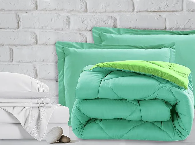 User-Friendly Elegant Comfort 7-Piece Bed-in-a-Bag Comforter amp Sheet Set- Luxury 1500 Thread Count 7-Piece Full Size Bed-in-a-Bag Super Cozy Bed Sheets and Comforter Set Wrinkle and Stain Resistant Aqua Lime Quality