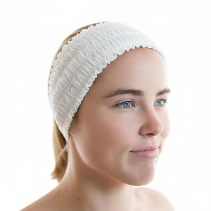 Artisan Disposable Facial Spa Headbands Individual Wrapped 100 Count White Trusted