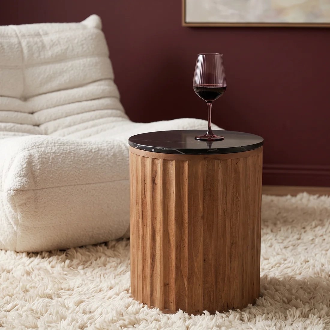 Enhanced Langkawi side table black marble Breathable