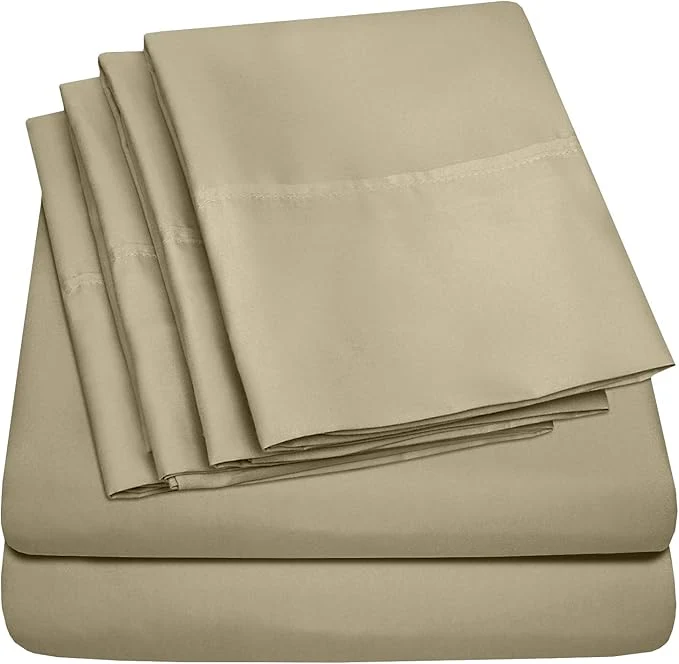 Breathable Sweet Home Collection 6 Piece 1500 Supreme Collection Brushed Microfiber Deep Pocket Sheet Set-2 Extra Pillow Cases Great Value Rv Short Queen Sage Optimized