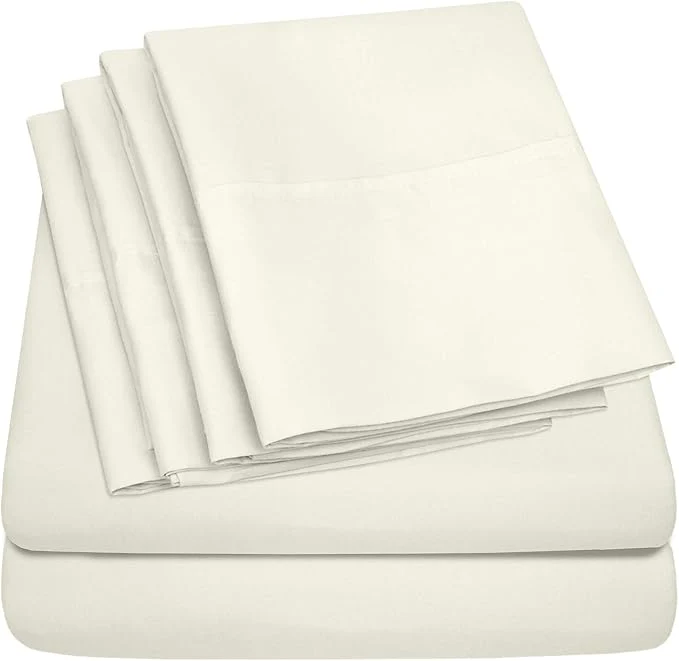 Convenient Twin XL Size Bed Sheets – 4 Piece 1500 Supreme Collection Fine Brushed Microfiber Deep Pocket Twin X-Large Sheet Set Bedding – 1 EXTRA PILLOW CASES GREAT VALUE Twin XL ivory Environmentally Friendly