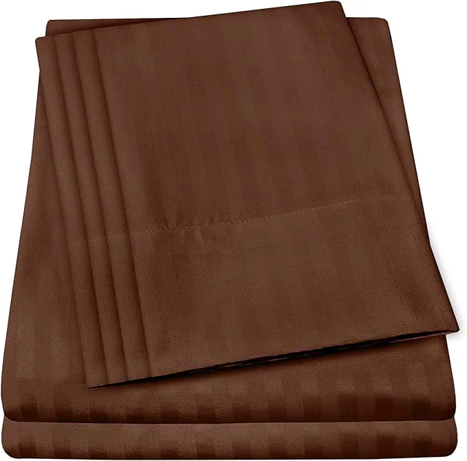 Fashionable Full Size Bed Sheets – 6 Piece 1500 Supreme Collection Fine Brushed Microfiber Deep Pocket Full Sheet Set Bedding – 2 Extra Pillow Cases Great Value Full Dobby Coffee Detailed
