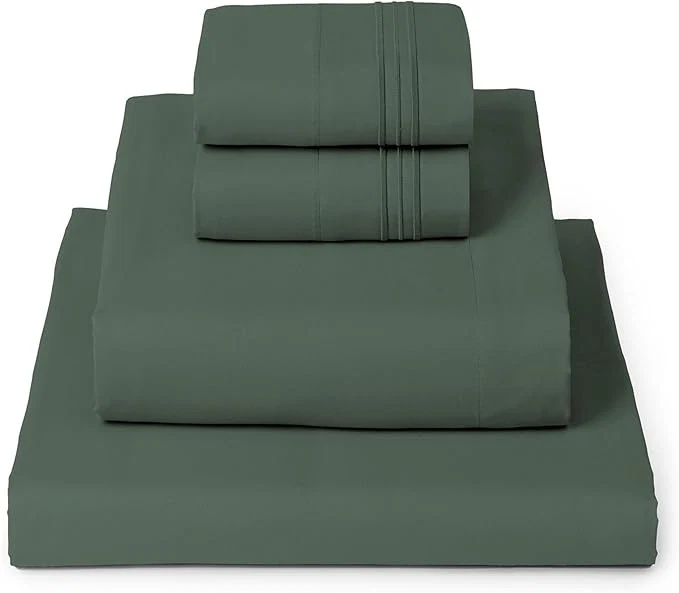 Stylish Mellanni Twin Sheet Set – 4-Piece Iconic Collection Bedding Including 2 Pillowcases 16-Inch Deep Pocket Easy Care Extra Soft Cooling Sheets Brushed Microfiber – Emerald Green Crafted