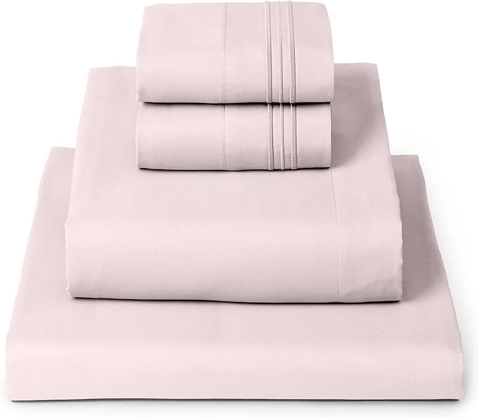 Easy-to-Use Mellanni Twin XL Sheet Set – 4-Piece Iconic Collection Bedding Including 2 Pillowcases 16-Inch Deep Pocket Easy Care Extra Soft Cooling Sheets Brushed Microfiber – Blush Pink Top-Quality