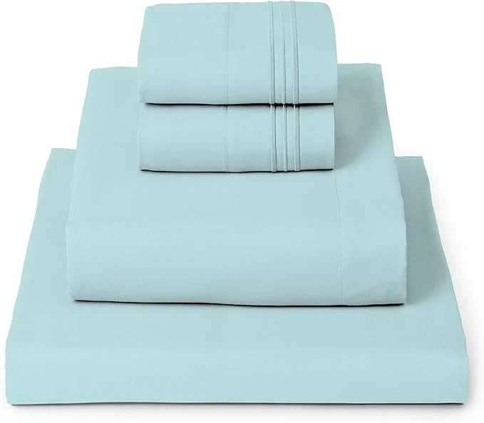 Detailed Mellanni Twin XL Sheet Set – 4-Piece Iconic Collection Bedding Including 2 Pillowcases 16-Inch Deep Pocket Easy Care Extra Soft Cooling Sheets Brushed Microfiber – Aqua Selected