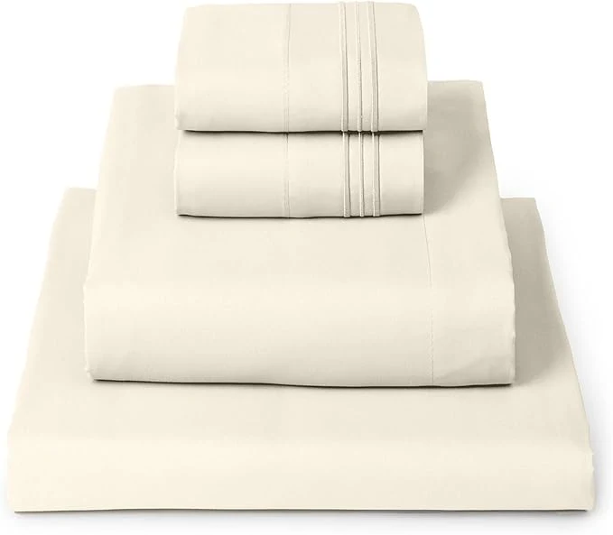 Genuine Mellanni Twin XL Sheet Set – 4-Piece Iconic Collection Bedding Including 2 Pillowcases 16-Inch Deep Pocket Easy Care Extra Soft Cooling Sheets Brushed Microfiber – Golden Ivory Professional