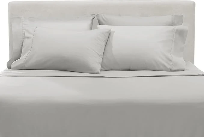 Fashionable Clara Clark Queen Sheets 6 Piece Set – Hotel Luxury Sheets for Queen Size Bed Super Soft Bedding Set Silver High-Performance