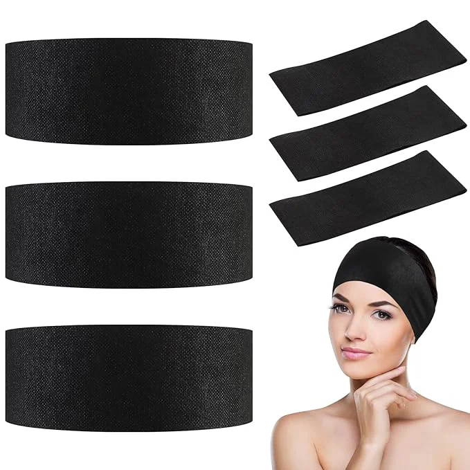 Refined 128 Pieces Disposable Spa Facial Headbands Stretch Non Woven Facial Headbands Responsible