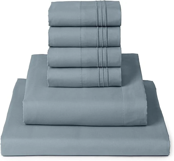 Optimized Mellanni Queen Sheet Set – 6-Piece Iconic Collection Bedding Including 4 Pillowcases 16-Inch Deep Pocket Easy Care Extra Soft Cooling Sheets Brushed Microfiber – Spa Blue Official