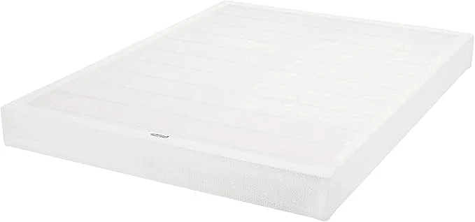 Durable Amazon Basics Sturdy Smart Box Spring Bed Base 7-Inch Height Mattress Foundation Tool- Easy Assembly Full 74 quot x 53 quot x 7 quot White Innovative