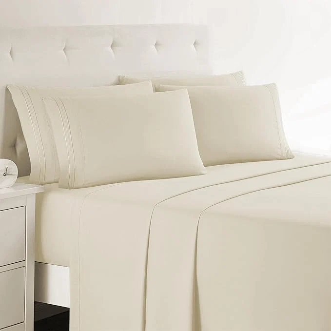 Trusted Clara Clark Queen Sheets 6 Piece Set – Hotel Luxury Sheets for Queen Size Bed Super Soft Bedding Set Beige Cream Eco-Friendly