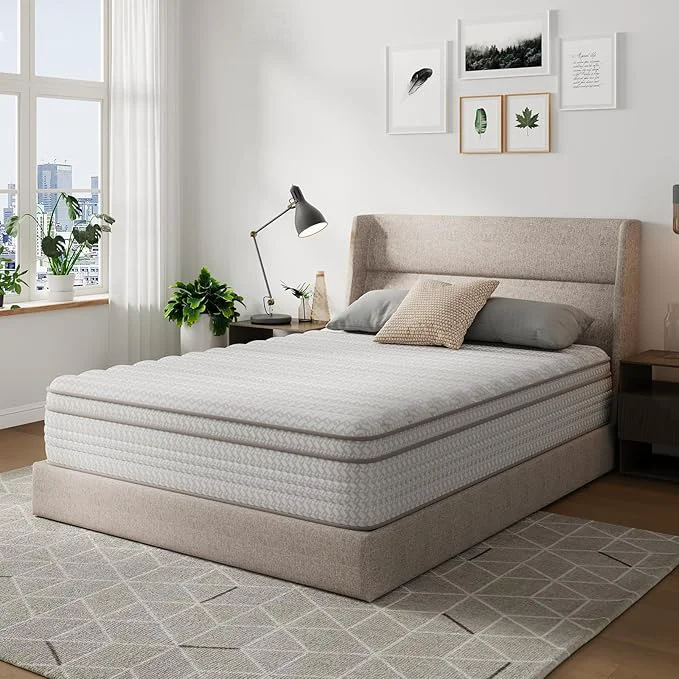 Elegant Novilla 14 Inch Full Size Mattress Hypoallergenic amp Back Pain Relief Hybrid Full Mattresses in a Box with Smarts Coils Fiberglass CertiPUR-US Colchones No Box Spring Needed Breathable