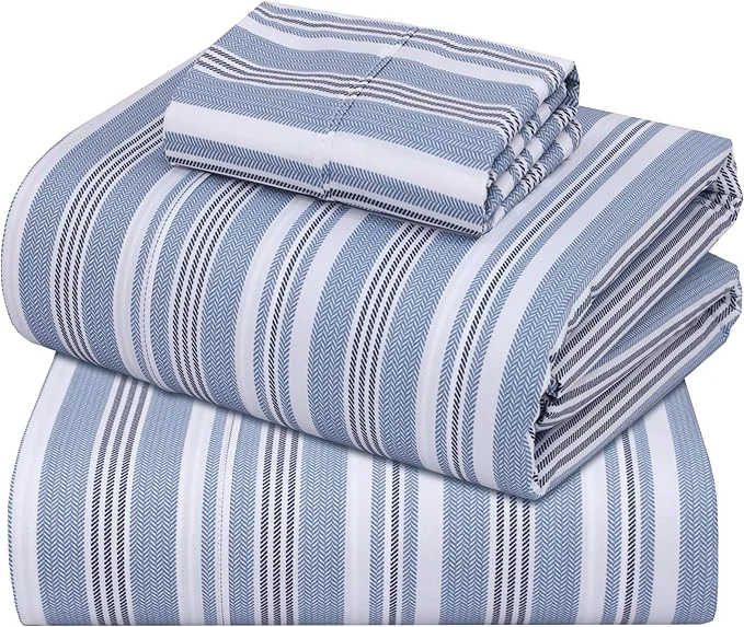 Reliable ZOYER Cotton Sheets – Twin XL Size Percale Bedding Cooling amp Breathable Durable with a Crisp Soft amp Comfortable Feel 16 quot Deep Pocket 3-Piece Set Nautica Herringbone Solid