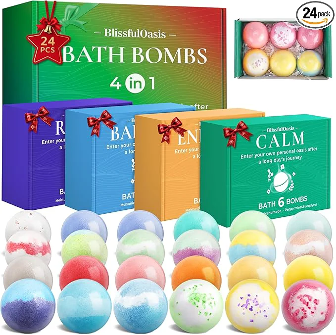 Versatile BlissfulOasis Bath Bombs Set Mother’s Day Valentine’s Day Present Giving Organic