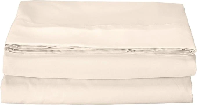 Natural Luxury Flat Sheet on Amazon Elegant Comfort Wrinkle- 1500 Premier Hotel Quality 1-Piece Flat Sheet Queen Size Cream Clean