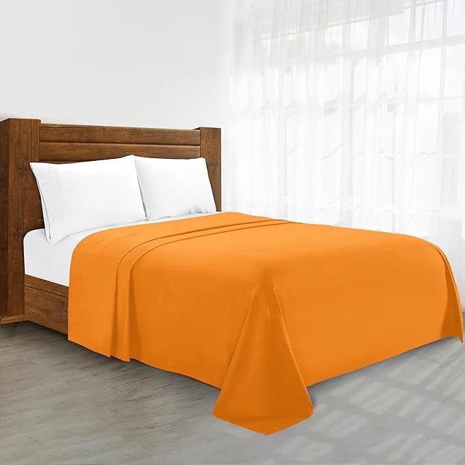 Innovative Luxury Flat Sheet on Amazon Elegant Comfort Wrinkle- 1500 Premier Hotel Quality 1-Piece Flat Sheet King Size Vibrant Orange Premium