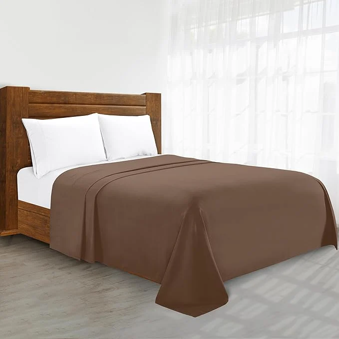 Luxury Flat Sheet on Amazon Elegant Comfort Wrinkle- 1500 Premier Hotel Quality 1-Piece Flat Sheet Full Size Taupe Verified