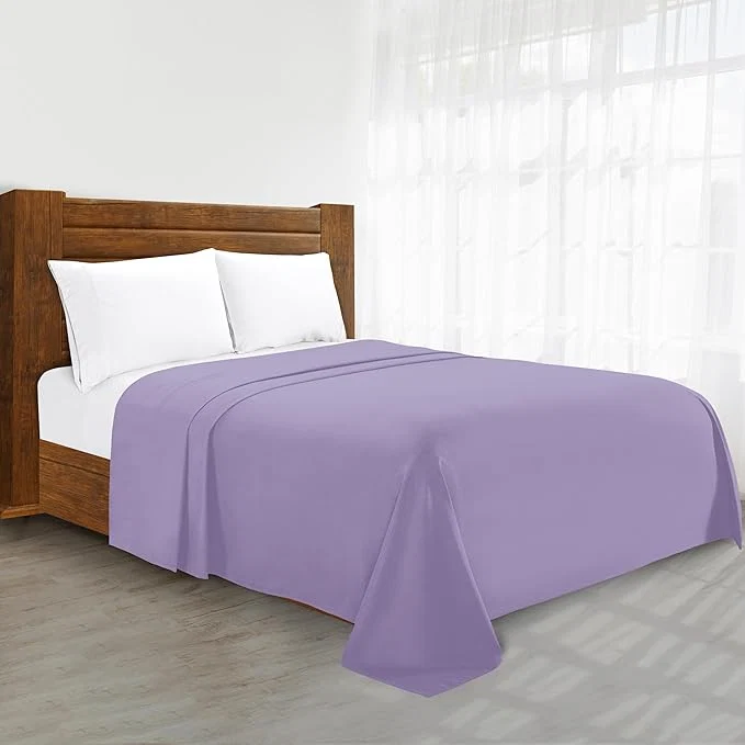 Stylish Luxury Flat Sheet on Amazon Elegant Comfort Wrinkle- 1500 Premier Hotel Quality 1-Piece Flat Sheet Full Size Lilac Dependable