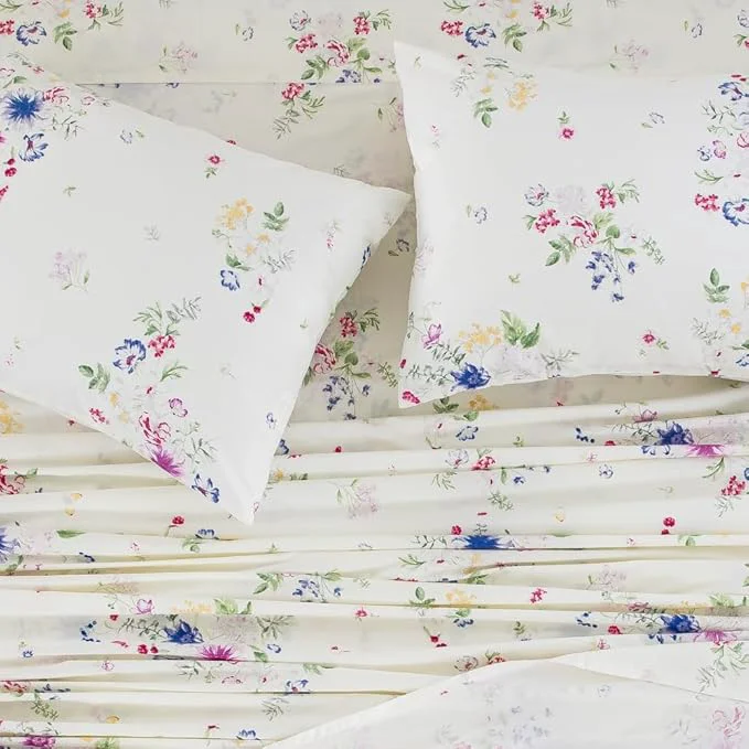 Responsible DAUAOTO Cotton Sheets Set Twin XL Printed Bedding Sets Up to 14 quot Deep Mattress Farmhouse Bloom Floral Pattern Bedlinen for Twin Extra Long Bed Official